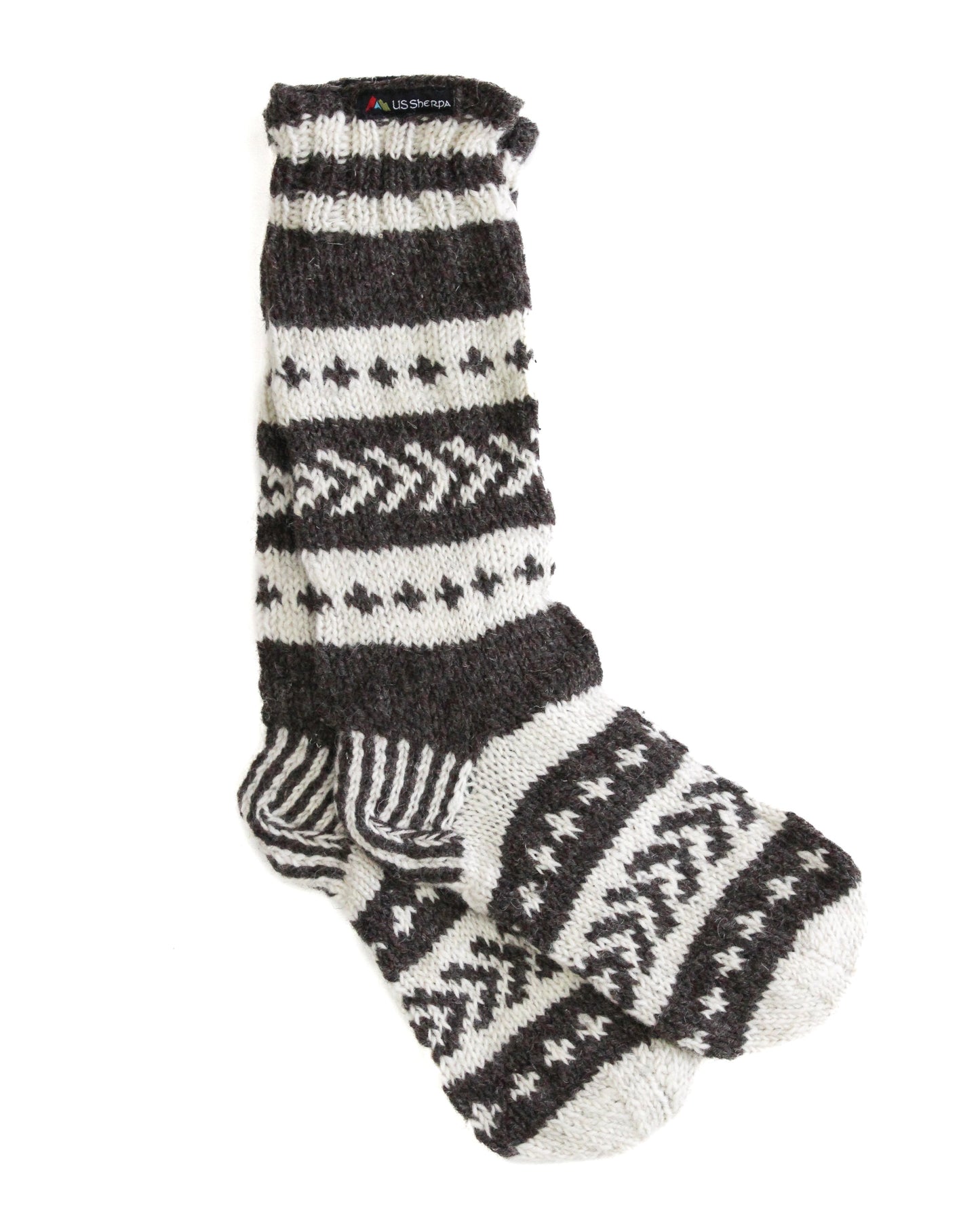 Sherpa Socks | brown/white