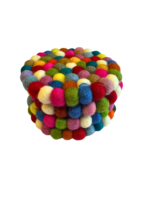 DC Felt Wool Ball Coaster- Square, Circle (set of 4) | 935 FC