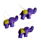 DC Felt Wool Elephant Ornament (set of 3)