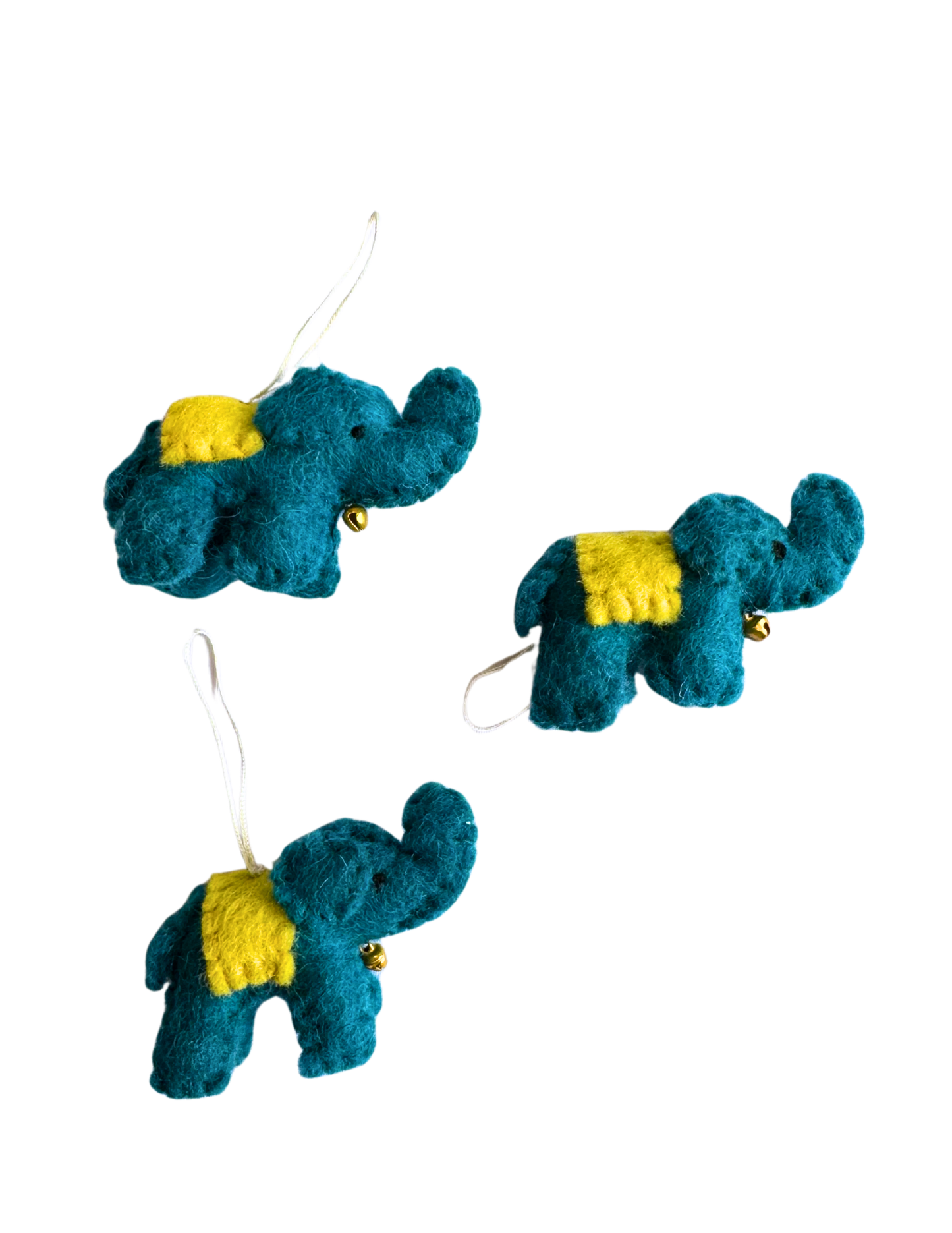DC Felt Wool Elephant Ornament (set of 3)