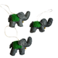 DC Felt Wool Elephant Ornament (set of 3)