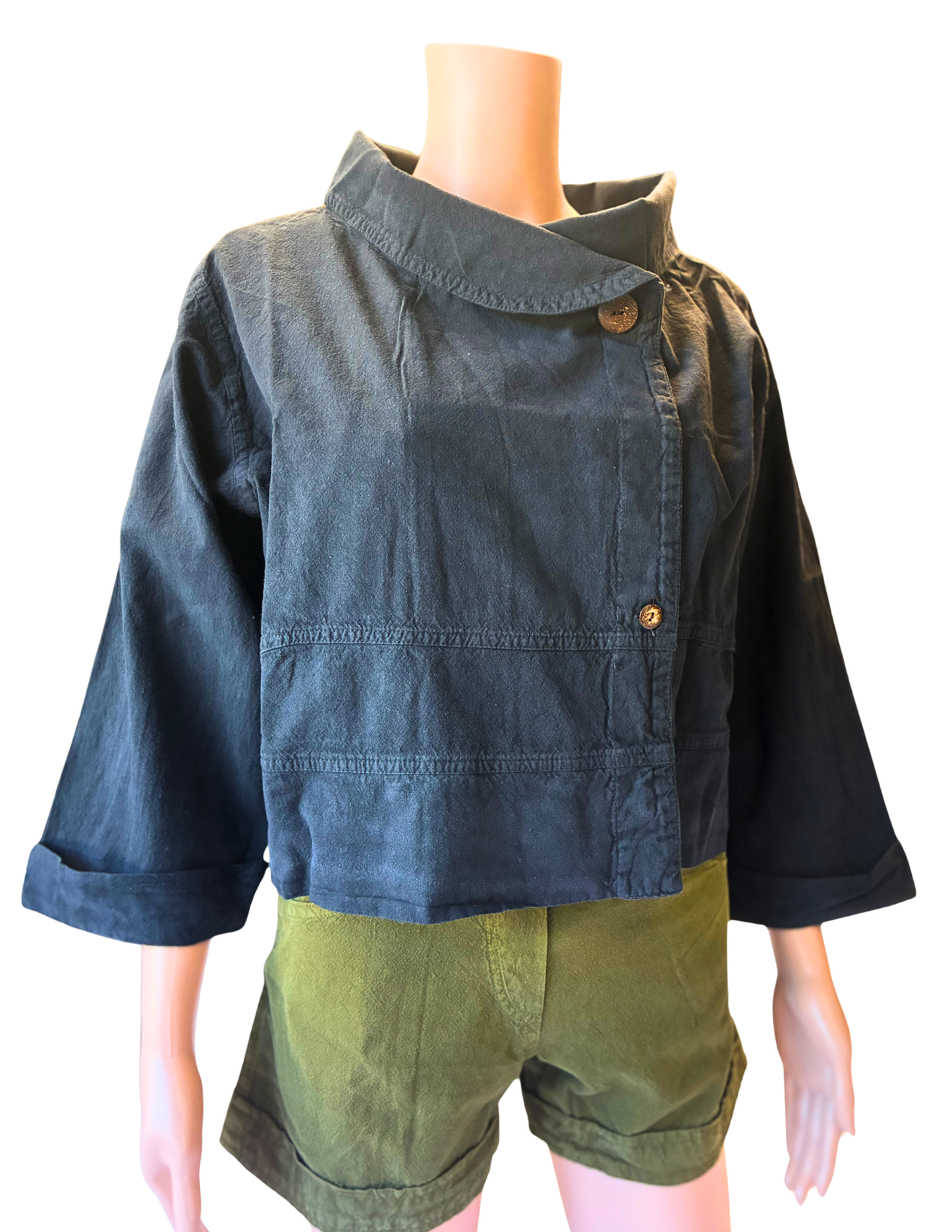 Pokhara Cropped Swing Jacket - Black