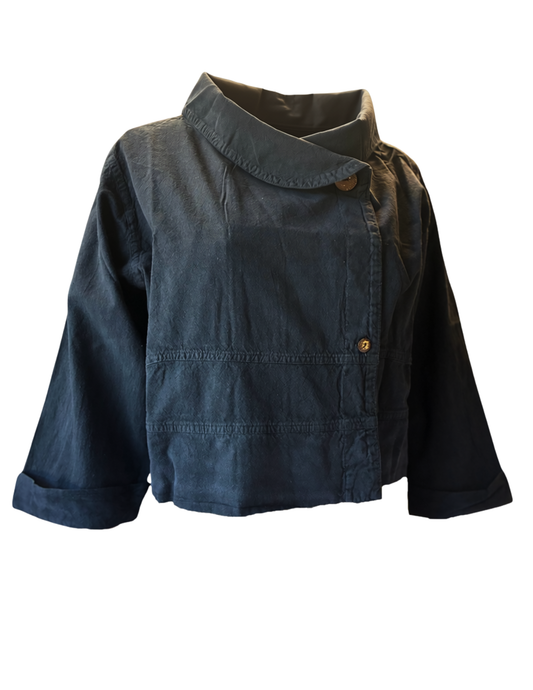 Pokhara Cropped Swing Jacket - Black