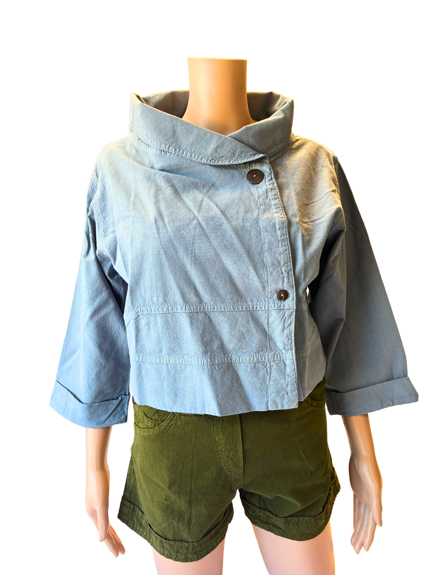 Pokhara Cropped Swing Jacket - Breeze